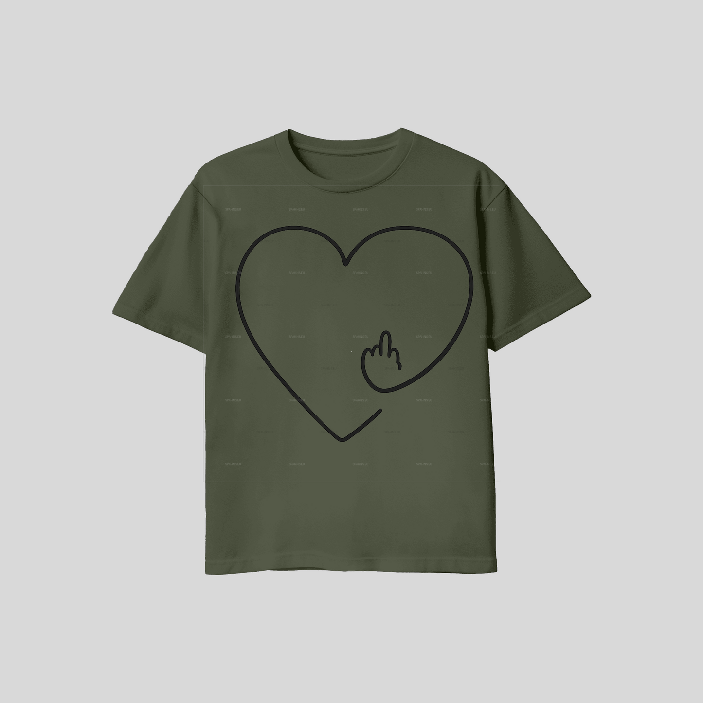 F U Heart - Olive